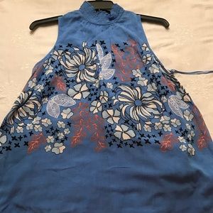 KARRI blue curvy tunic top NWT